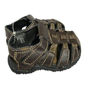 Toddler Fisherman Sandals Size 3W Teeny Toes Brown Leather Adjustable